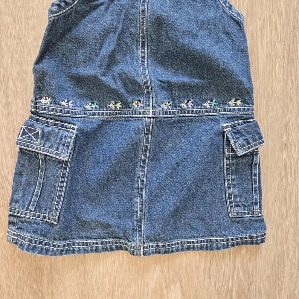 Vintage Gymboree Girls 1999 Indigo Florals Denim Dress size small